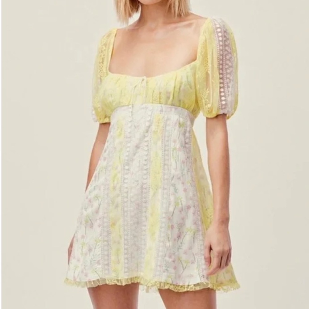 For Love and Lemons Floral Lace Mini Dress, Size Small